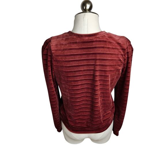 Heartloom Somi Velour Sweatshirt Top Womens Size Small Sangria Long Sleeve - Picture 6 of 11